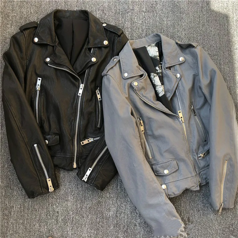 Женская кожаная куртка-бомбер, приталенная куртка-бомбер из овечьей шкуры, весна 2020 
Женская кожаная куртка-бомбер, приталенная куртка-бомбер из овечьей шкуры, весна 2020