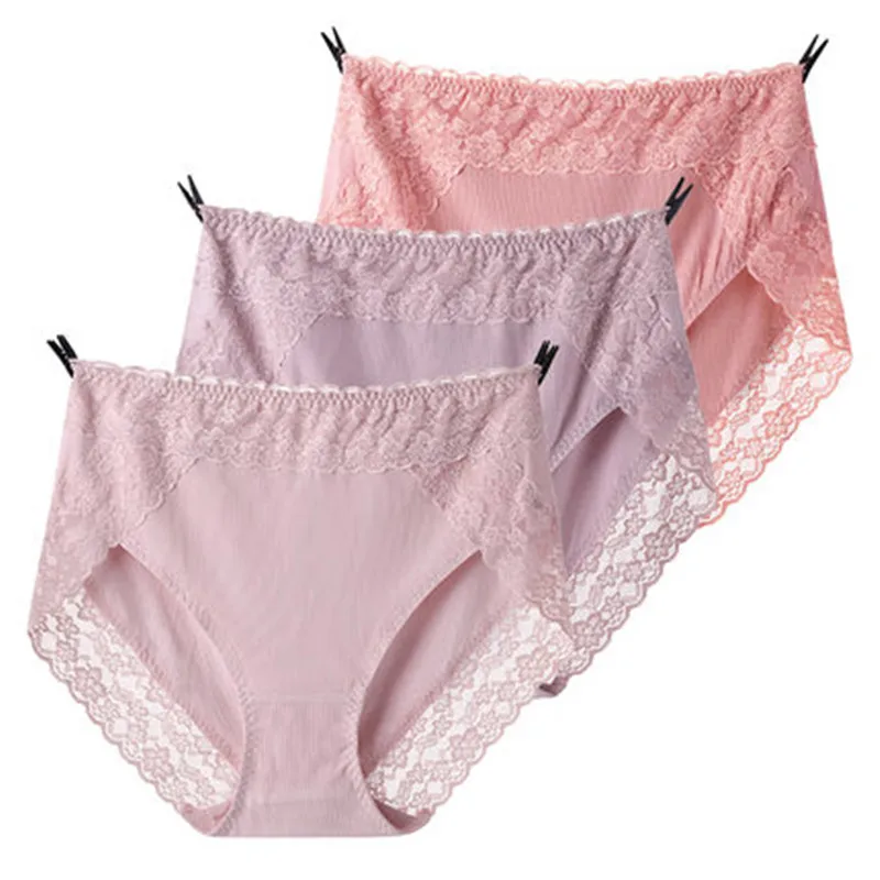RUIN Women's Cotton Panties 3PCS Lady's Underwear Briefs Mis- Rise Solid Lace Panties
RUIN Women's Cotton Panties 3PCS Lady's Underwear Briefs Mis- Rise Solid Lace Panties