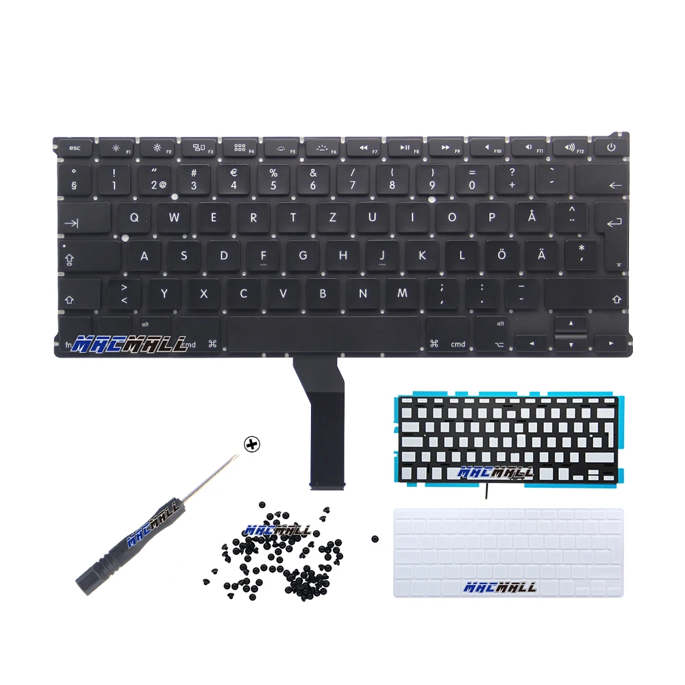 Новинка для Macbook Air 13 A1466 A1369 MD231 MD232 MC503 MC504 шведская клавиатура с подсветкой 2011 по 2016