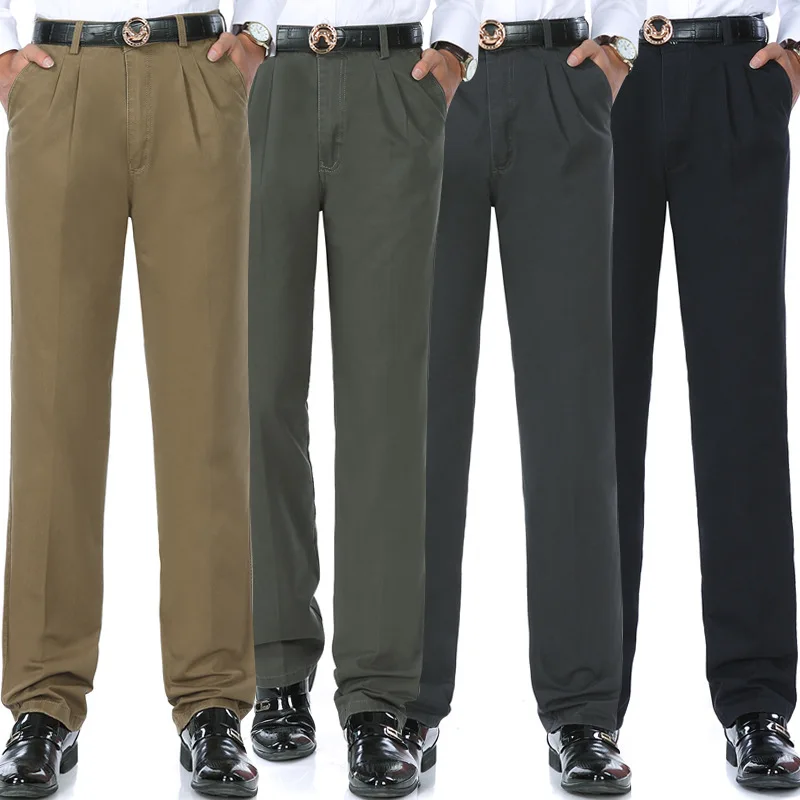 Wholesale Middle Summer Autumn Men's Trousers Cotton Obese Wear Trousers Waist Double Pleated Full Length Pant Size31-42 44
Wholesale Middle Summer Autumn Men's Trousers Cotton Obese Wear Trousers Waist Double Pleated Full Length Pant Size31-42 44