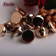 Niucky 10mm Gold / Silver shank mirror sewing buttons for clothing good quality basic fashion sewing material supplies P0301-039