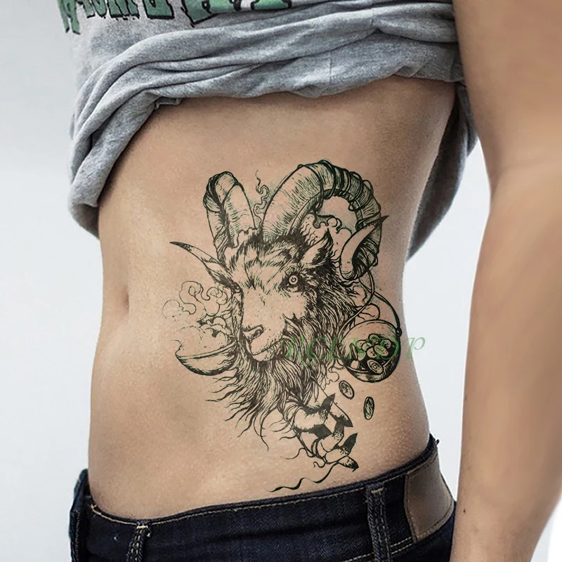 Waterproof Temporary Tattoo Sticker goat sheep head fake tatto flash tatoo tatouage Stickers hand arm back for girl women men 
Waterproof Temporary Tattoo Sticker goat sheep head fake tatto flash tatoo tatouage Stickers hand arm back for girl women men