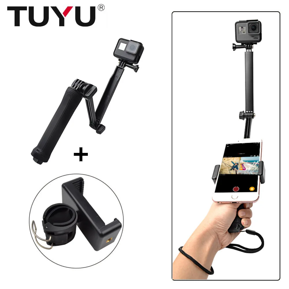 Монопод TUYU для GoPro Hero 7/6/5 4 SJ4000 EKEN H9 Yi, 3-сторонний монопод для селфи, регулируемый кронштейн, ручка, штатив и держатель для мобильного телефона
Монопод TUYU для GoPro Hero 7/6/5 4 SJ4000 EKEN H9 Yi, 3-сторонний монопод для селфи, регулируемый кронштейн, ручка, штатив и держатель для мобильного телефона