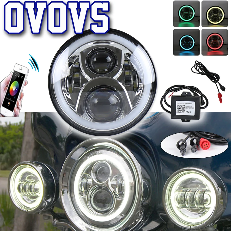 7" 50W Motocycle LED Headlight RGB Halo With Bluetooth Phone APP Control DRL Hi/Low Beam For Harley Davidson Motorcycle 1Pcs
7" 50W Motocycle LED Headlight RGB Halo With Bluetooth Phone APP Control DRL Hi/Low Beam For Harley Davidson Motorcycle 1Pcs