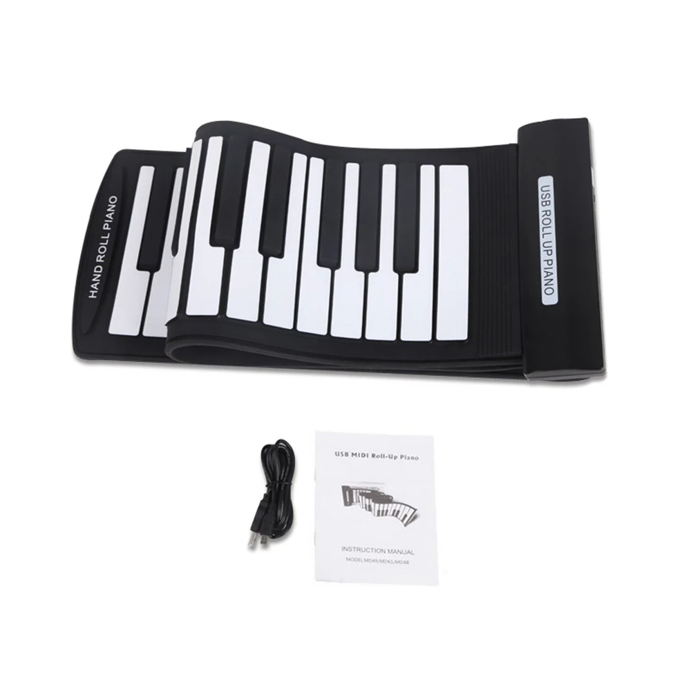 

Портативное мини-пианино, 61 клавиша, гибкое рулонное пианино, USB, электронная клавиатура MIDI, ручное рулонное пианино, клавиатура, инструмент