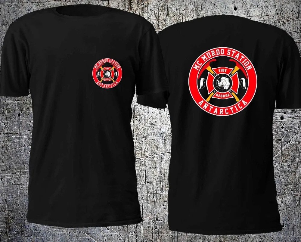 Новинка футболка McMURDO ANTARCTICA STATION FIRE RESCUE размер S 4XL повседневная мужская