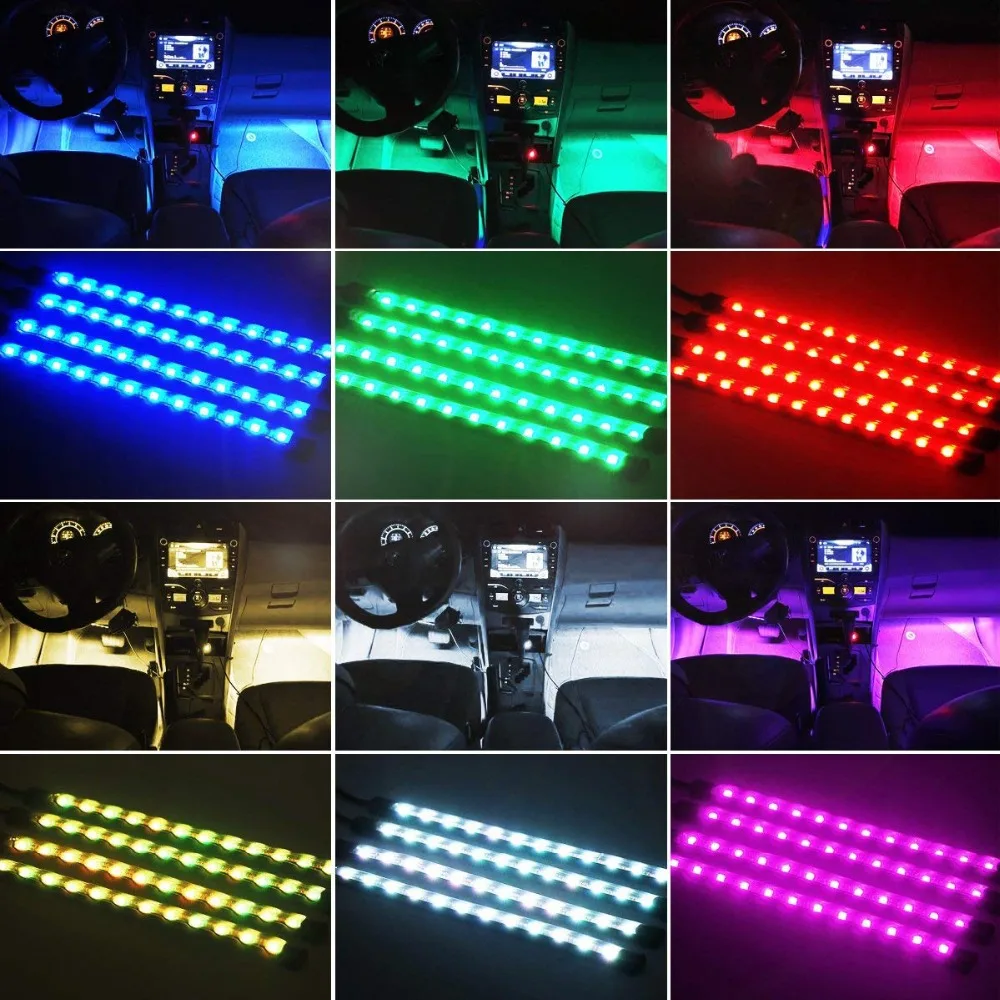 4 шт. гибкие светодиодсветодиодный ленсветильник RGB | Автомобили и мотоциклы