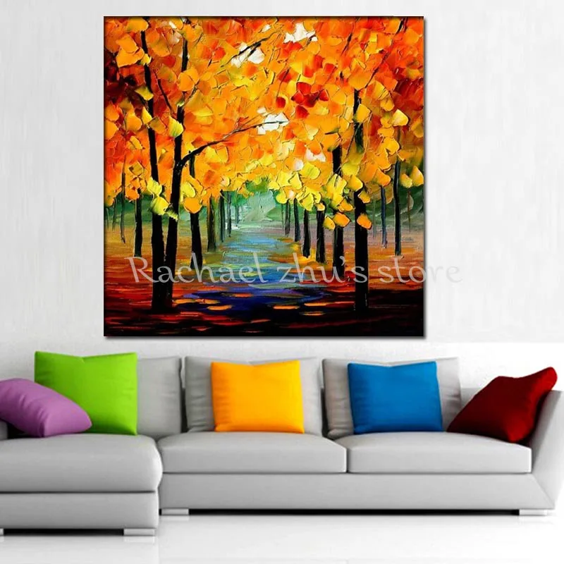 Hand Painted Modern Palette Knife Forest Path Landcape Oil Painting Autumn Scenery Pictures paint For Living Room For Home Decor
Hand Painted Modern Palette Knife Forest Path Landcape Oil Painting Autumn Scenery Pictures paint For Living Room For Home Decor