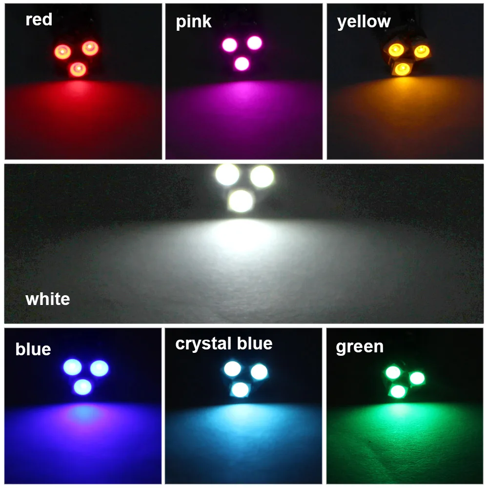 KEIN 10 шт. led t5 w3w лампа 3smd 3528 светодиодный световой индикатор автомобиля Приборная