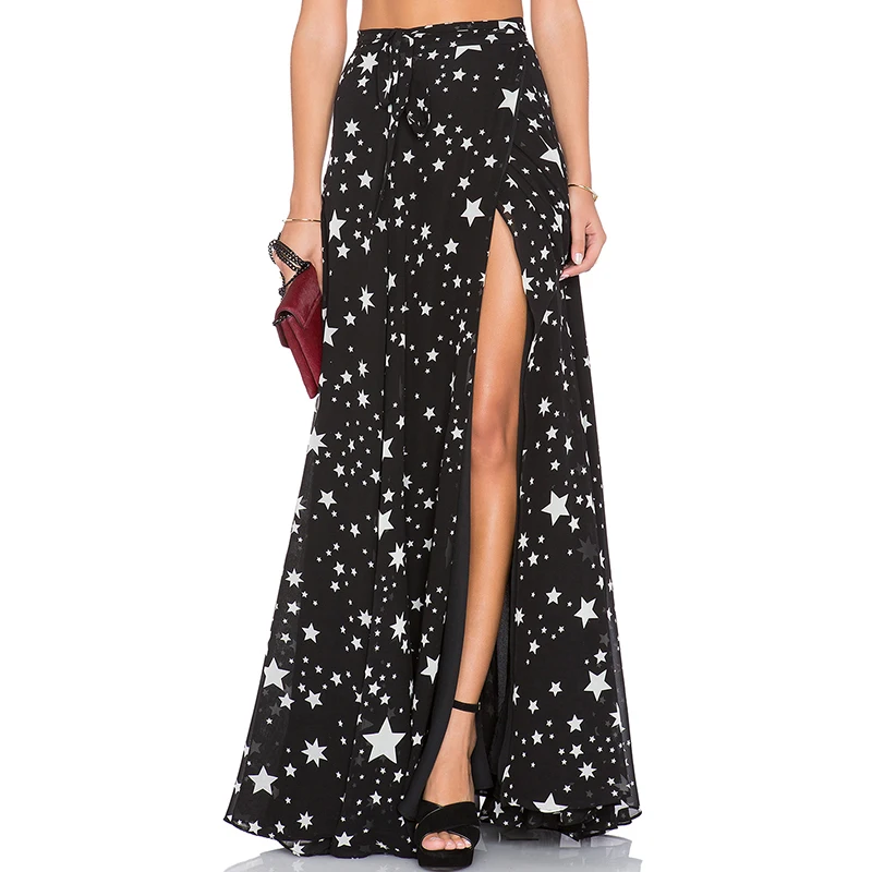Black White Star Print Women Skirts High Waist Side Split Loose Streetwear Beach Slim Chiffon Skirts
Black White Star Print Women Skirts High Waist Side Split Loose Streetwear Beach Slim Chiffon Skirts