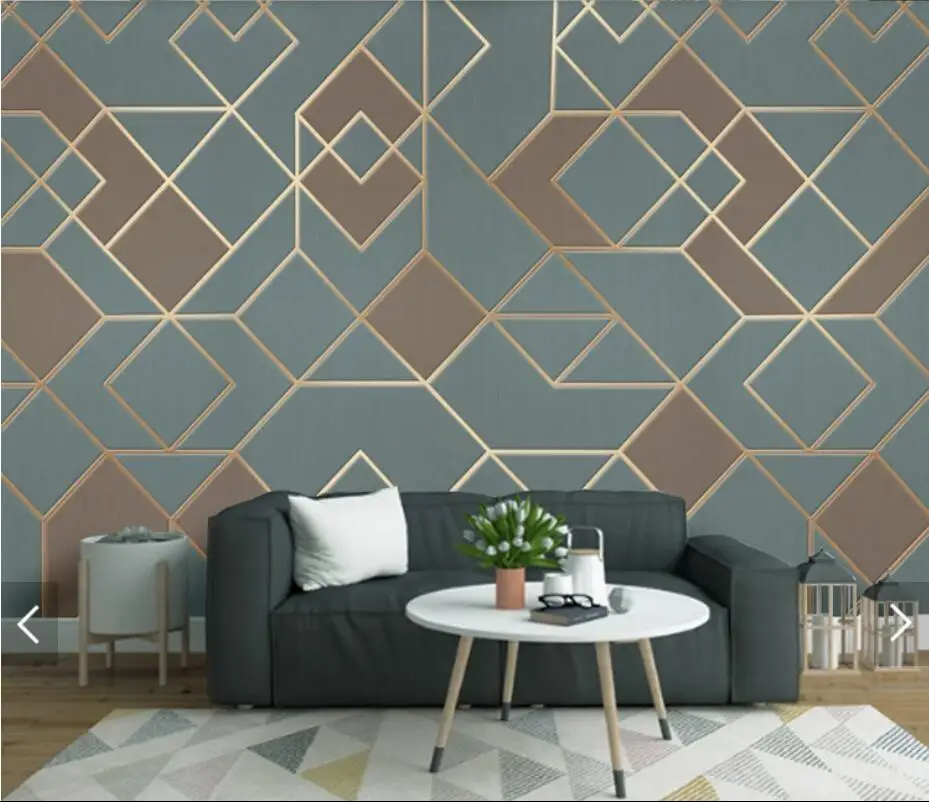 

3D Abstract Geometric Blue Wall Papers for Walls 3 D Mural Wallpaper for Bedroom TV Backdrop Wallpapers Contact Paper Customize