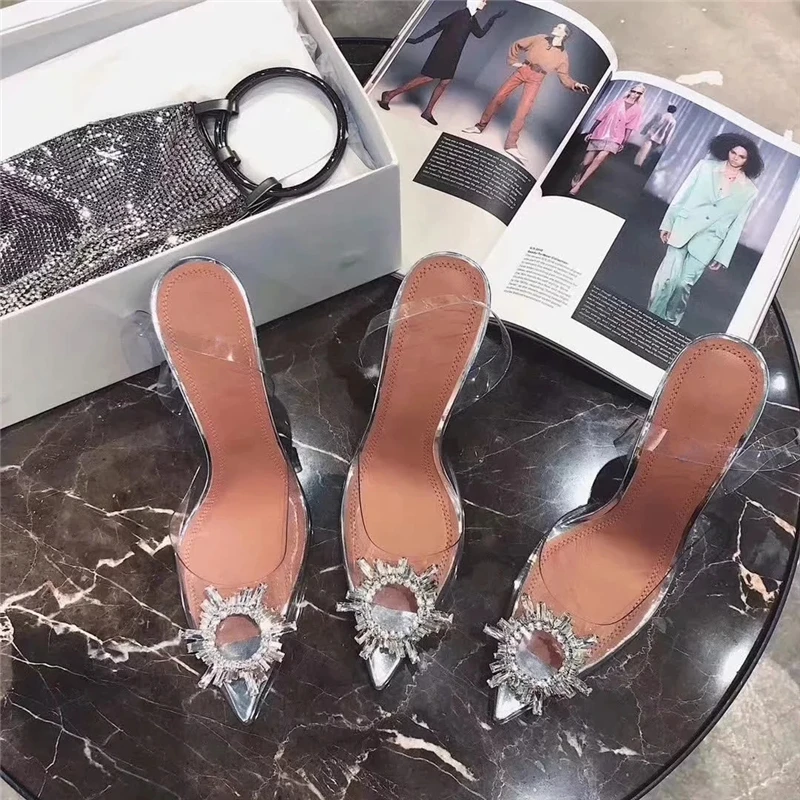 Prova Perfetto Pointed Toe Rhinestone Sandals Women Transparent Heels PVC Crystal Cup Heel Back Strap Holiday Sandalias Mujer
Prova Perfetto Pointed Toe Rhinestone Sandals Women Transparent Heels PVC Crystal Cup Heel Back Strap Holiday Sandalias Mujer