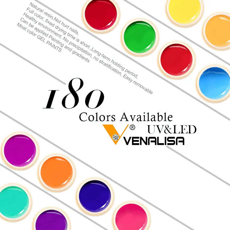 Venalisa ногтей 180 Цвет замочить от УФ/светодиодный стойкий гель для CANNI лаки Лидер