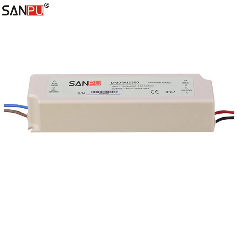 Sanpu светодиодный адаптер 350мА 20 Вт 48 В постоянного тока источник Питания SMPS