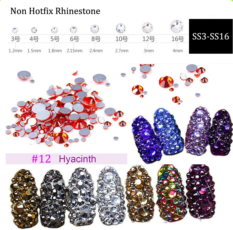 Hyacinth Colors Glass Rhinestones AAA rhinestone crystal Non Hotfix flatback Rhinestones for Nails 3D nail art decora (No.12)
Hyacinth Colors Glass Rhinestones AAA rhinestone crystal Non Hotfix flatback Rhinestones for Nails 3D nail art decora (No.12)