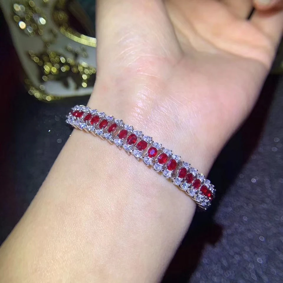 Luxurious big link natural red ruby gem Bracelet Natural gemstone bracelet S925 silver woman girl party wedding gift jewelry
Luxurious big link natural red ruby gem Bracelet Natural gemstone bracelet S925 silver woman girl party wedding gift jewelry