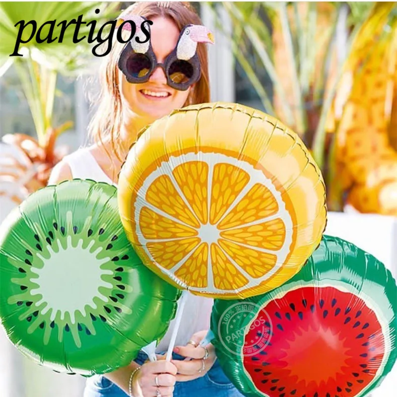 

10pcs Fruits Vegetables Balloons Summer Party Decor Kids Toy strawberry pineapple Watermelon foil balloon Helium tropical fruits