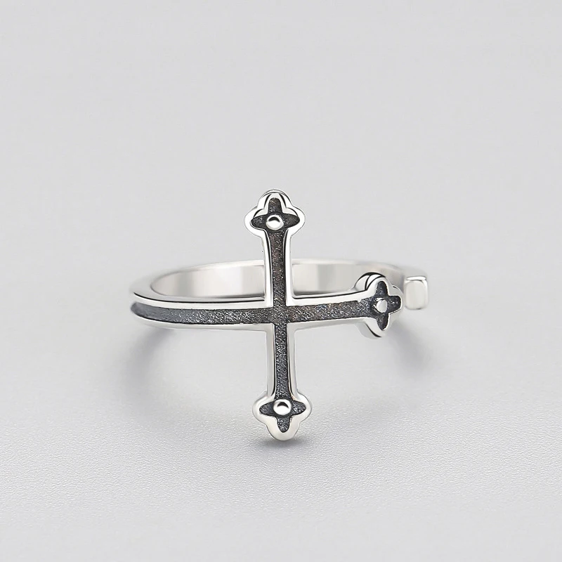 PONYKISS Vintage 100% 925 Thai Silver Adjustable Opening Cross Classic Ring Fine Jewelry Women Creative Birthday Party Gift
PONYKISS Vintage 100% 925 Thai Silver Adjustable Opening Cross Classic Ring Fine Jewelry Women Creative Birthday Party Gift