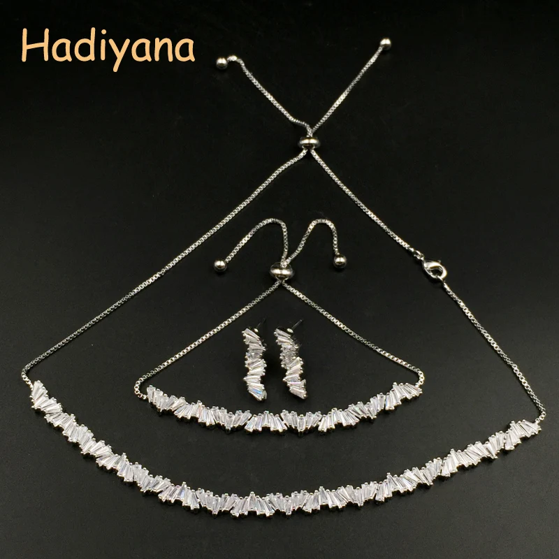 HADIYANA New Luxury Women Wedding Choker Cubic Zirconia Set Jewelry Fashion Women Copper Jewelry Sets With Factory Price CN449
HADIYANA New Luxury Women Wedding Choker Cubic Zirconia Set Jewelry Fashion Women Copper Jewelry Sets With Factory Price CN449