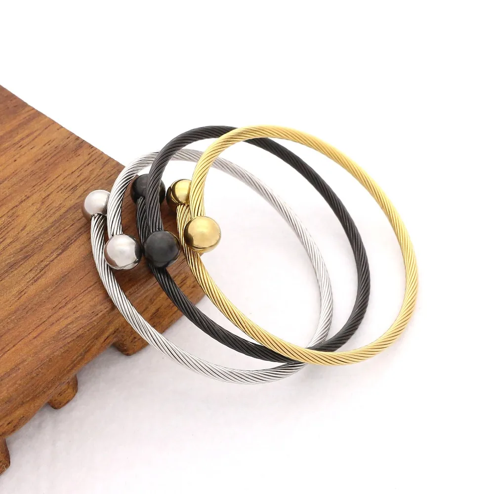 JSBAO New Fashion Bracelet Women Gold/Black/Silver Colour Stainless Steel With Bead Braided Steel Wire Cuff Bangle Bracelet
JSBAO New Fashion Bracelet Women Gold/Black/Silver Colour Stainless Steel With Bead Braided Steel Wire Cuff Bangle Bracelet