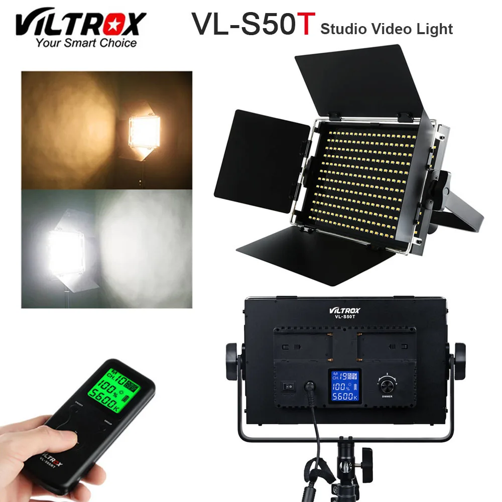Viltrox VL-S50T LED видео тонкий 50W двухцветный с регулируемой яркостью ЖК-свет 3300K-5600K для
