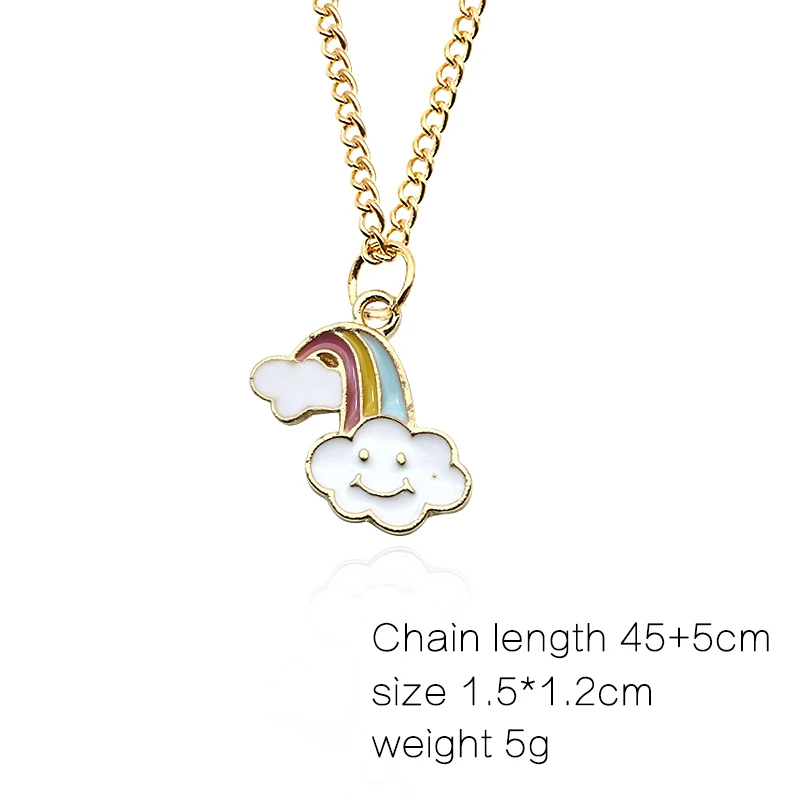 New Cartoon Rainbow Cloud Necklace Colorful Smiling Face Pendant For Girls Women Children Cute Gifts Jewelry Gifts Hot
New Cartoon Rainbow Cloud Necklace Colorful Smiling Face Pendant For Girls Women Children Cute Gifts Jewelry Gifts Hot