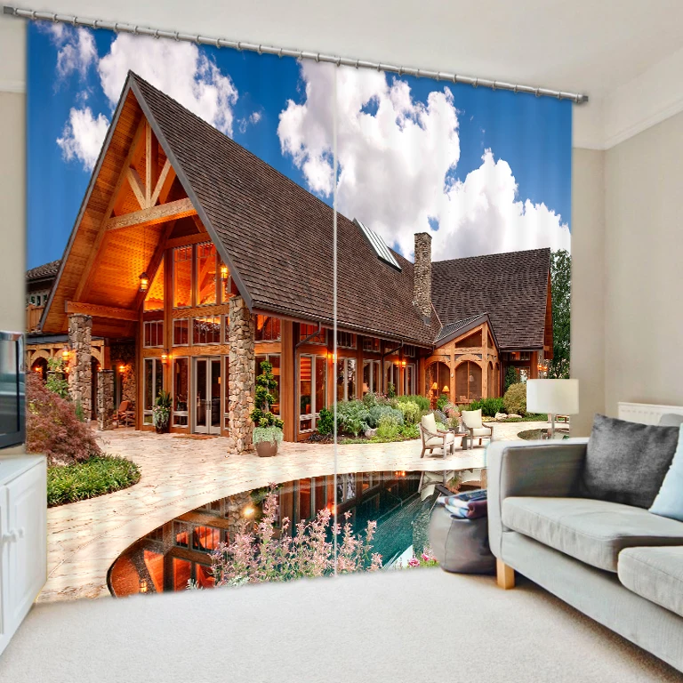 3D Beatiful Villa Printing Curtains With Bedding Room Living Room or Hotel Cortians Thick Sunshade Window Curtains
3D Beatiful Villa Printing Curtains With Bedding Room Living Room or Hotel Cortians Thick Sunshade Window Curtains