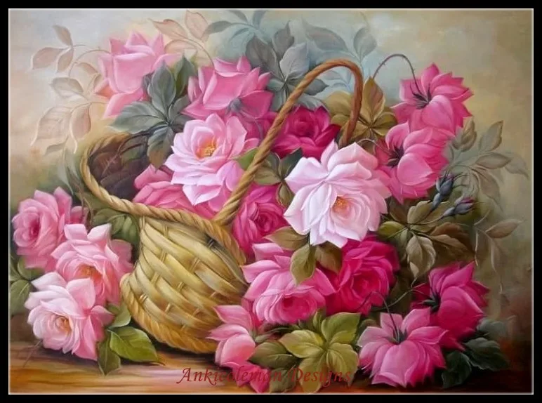 Embroidery Counted Cross Stitch Kits Needlework - Crafts 14 ct DMC DIY Arts Handmade Decor - Basket of Pink Roses
Embroidery Counted Cross Stitch Kits Needlework - Crafts 14 ct DMC DIY Arts Handmade Decor - Basket of Pink Roses