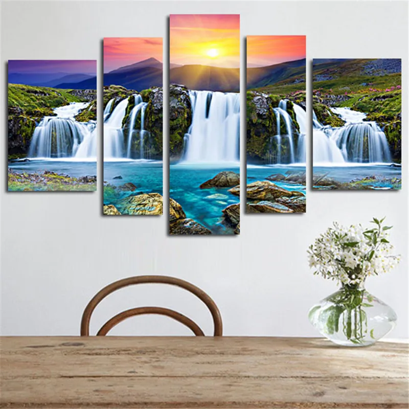 5 Panel Canvas Wall Art Waterfall Sunrise Landscape Painting Decorative Home Background Scenery Wall Pictures In High Quality
5 Panel Canvas Wall Art Waterfall Sunrise Landscape Painting Decorative Home Background Scenery Wall Pictures In High Quality