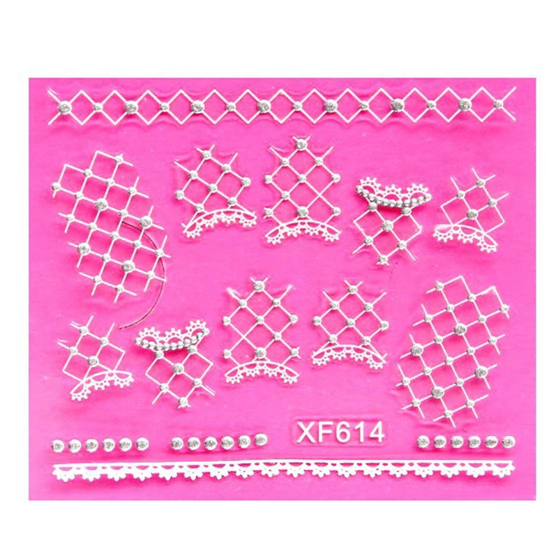3D White Pattern Design Water Transfer Nails Art Sticker Decals Nail Wraps Decals XF614
3D White Pattern Design Water Transfer Nails Art Sticker Decals Nail Wraps Decals XF614
