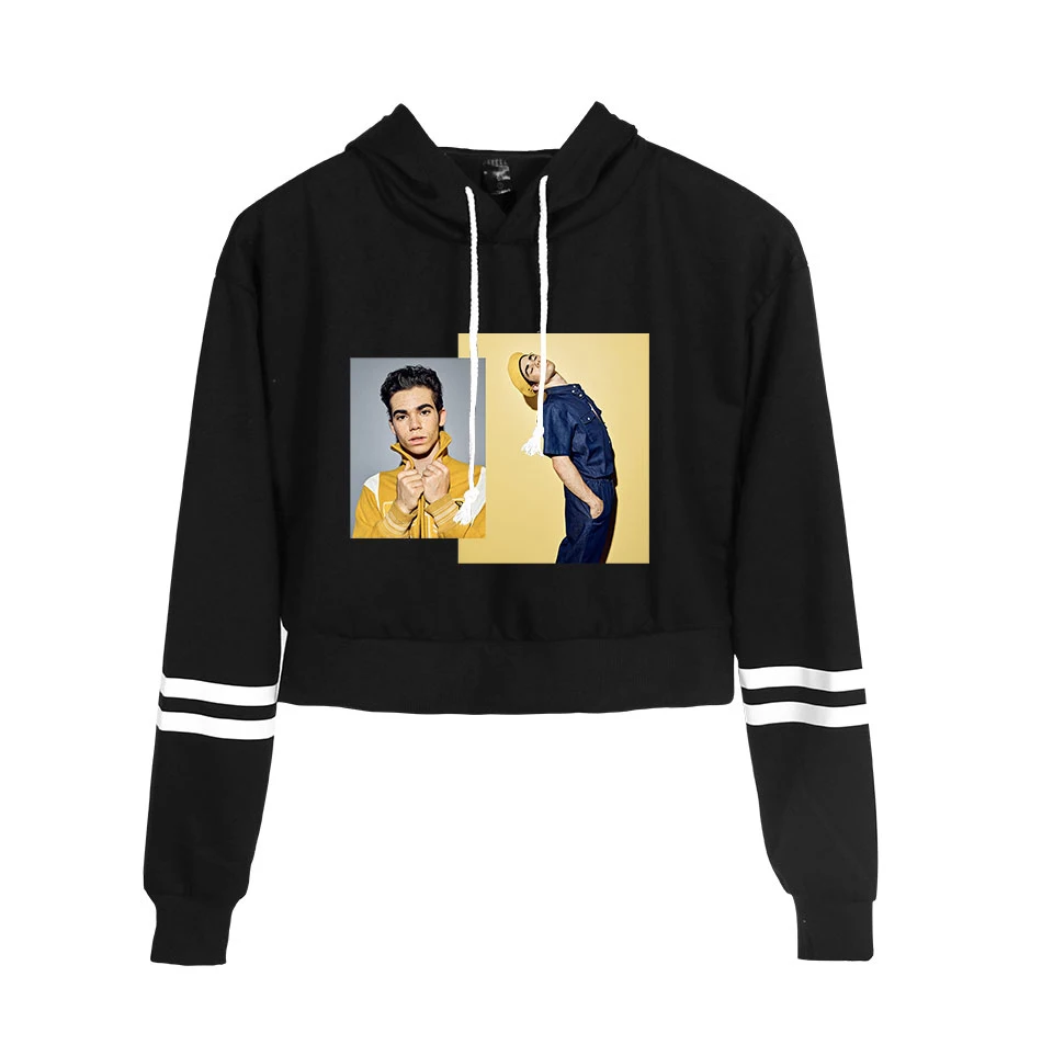 Женские укороченные толстовки Cameron Boyce Модный пуловер с длинным рукавом и принтом