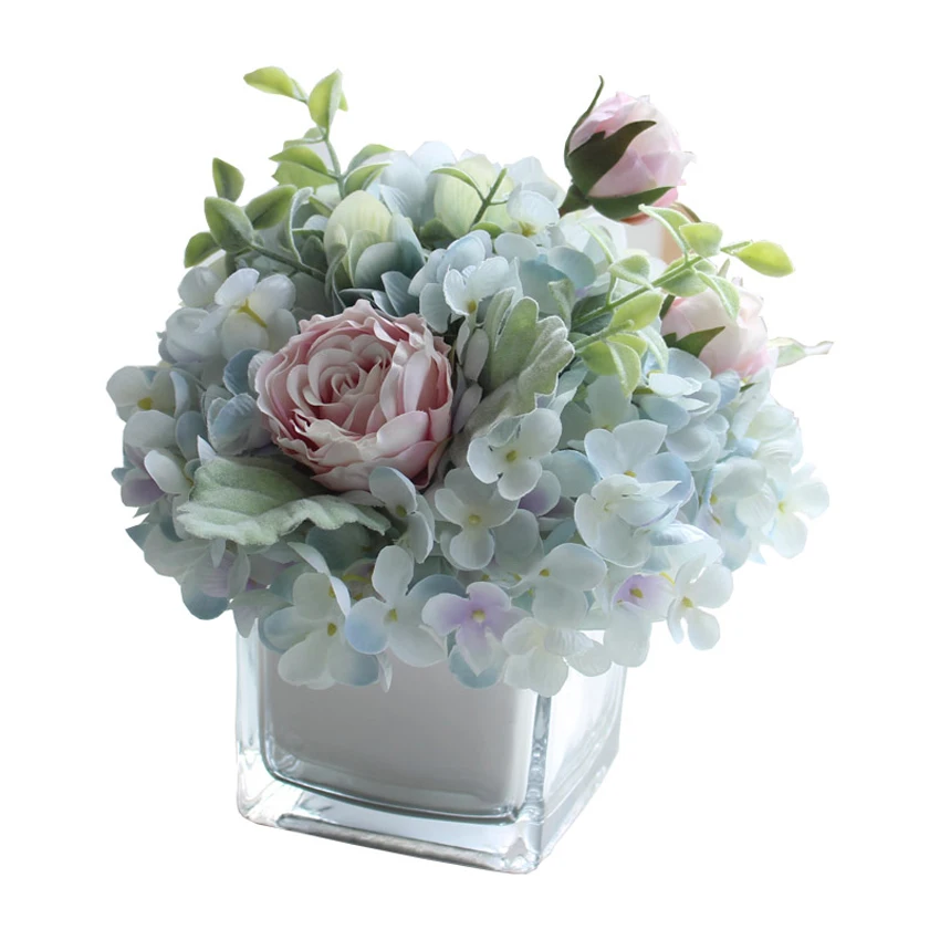 High quality Europe Glass Vase with Artificial flowers sets Home terrarium glass containers flower vases creative weddings decor
High quality Europe Glass Vase with Artificial flowers sets Home terrarium glass containers flower vases creative weddings decor