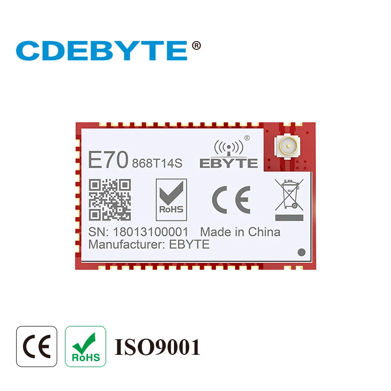 E70-868T14S 868MHz 14dBm CC1310 Wireless Module 868MHz Transceiver ARM Controller SoC IPEX Connector
E70-868T14S 868MHz 14dBm CC1310 Wireless Module 868MHz Transceiver ARM Controller SoC IPEX Connector