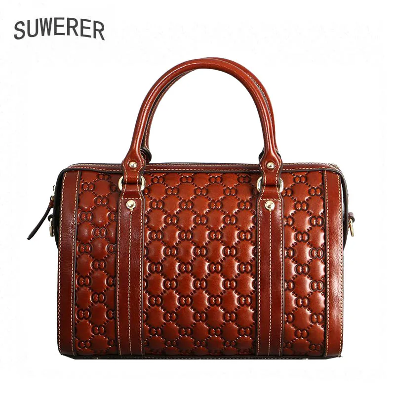 SUWERER Genuine Leather women bags for 2018 New Luxury Crocodile Pattern Handbags Brand Bags Women Designer | Багаж и сумки