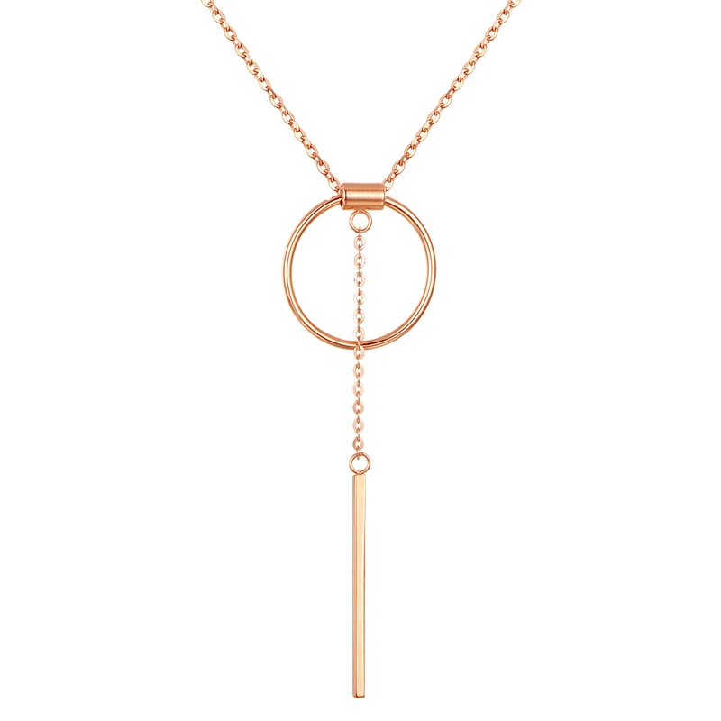 Solid AU750 Rose Gold Necklace Chain Women Geometric Pendant Necklace 2.02g 
Solid AU750 Rose Gold Necklace Chain Women Geometric Pendant Necklace 2.02g