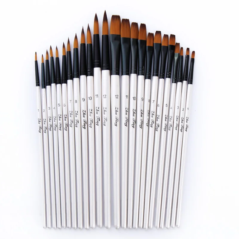 12 pcs/set Nylon Hair Watercolor Paint Brush Pen Set for Learning DIY Wooden Handle Oil Acrylic Painting Art Brushes Supplies
12 pcs/set Nylon Hair Watercolor Paint Brush Pen Set for Learning DIY Wooden Handle Oil Acrylic Painting Art Brushes Supplies
