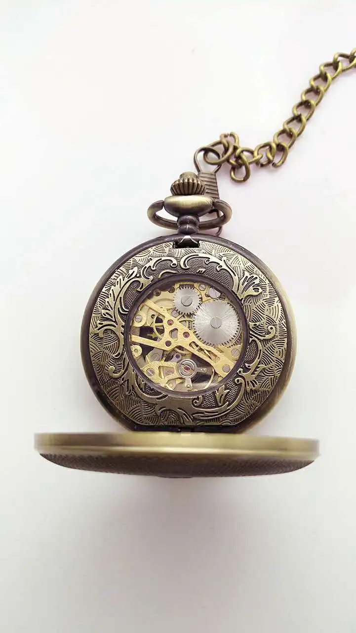Double open Dual display Roman numerals White literally Mechanical pocket watches P36
Double open Dual display Roman numerals White literally Mechanical pocket watches P36