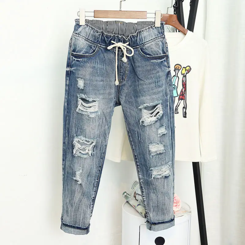 Ripped Boyfriend Jeans For Women Loose Vintage High Waist Jeans Femme Harem Pants Casual Streetwear Plus Size Mom Jeans 5XL Q58
Ripped Boyfriend Jeans For Women Loose Vintage High Waist Jeans Femme Harem Pants Casual Streetwear Plus Size Mom Jeans 5XL Q58