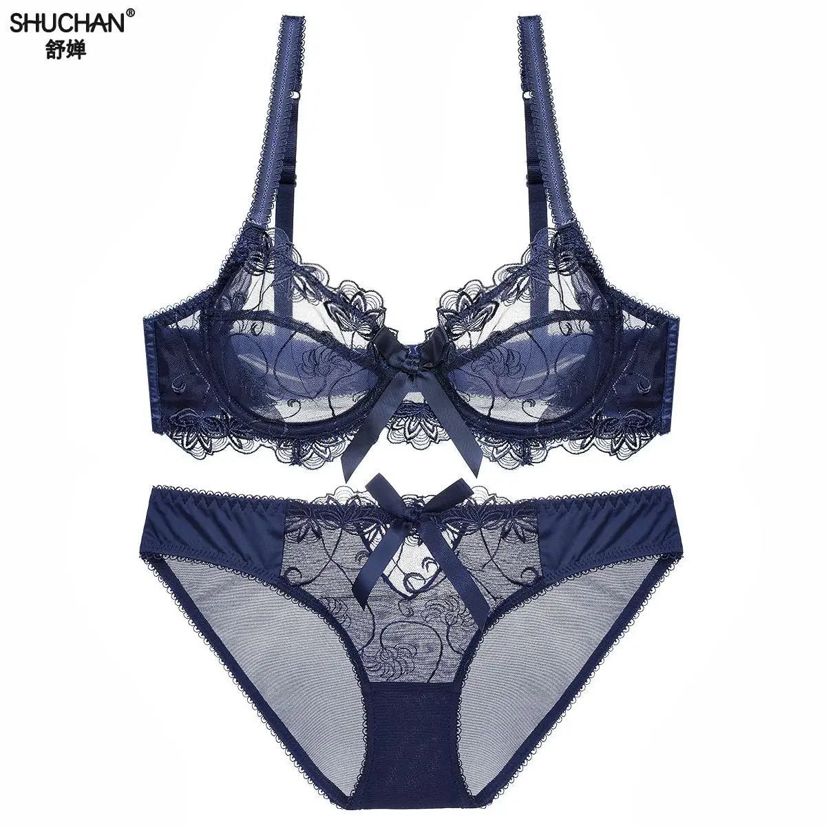 SHUCHAN Ultrathin lingerie set bras A B C D Cup sexy lace bra set transparent women underwear embroidery Bow 9160
SHUCHAN Ultrathin lingerie set bras A B C D Cup sexy lace bra set transparent women underwear embroidery Bow 9160
