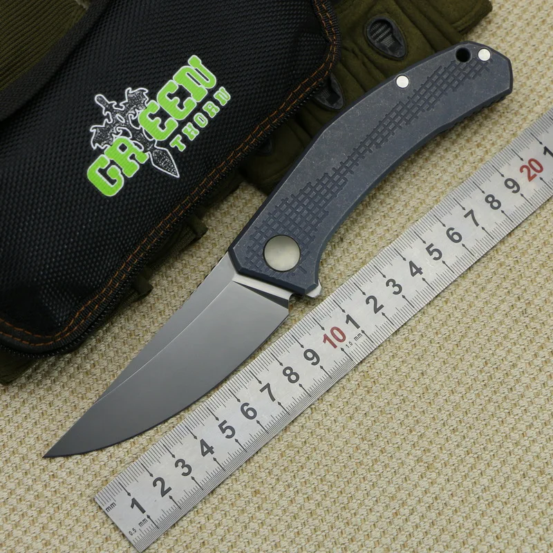 

Складной нож Green thorn Flipper m390, карманный кухонный нож из стали TC4 с титановой ручкой для кемпинга, охоты, повседневного использования