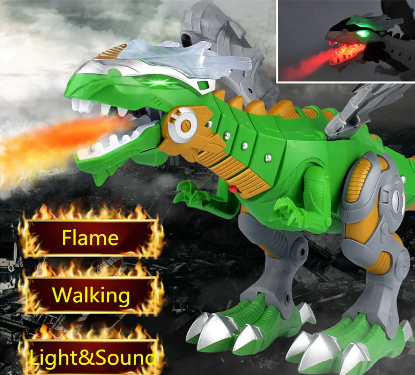 Jurassic Electric Dinosaurs Model Toys Walking Simulation Spray flame Dinosaur Robot With Light Sound Swing Dinosaur model toy
Jurassic Electric Dinosaurs Model Toys Walking Simulation Spray flame Dinosaur Robot With Light Sound Swing Dinosaur model toy