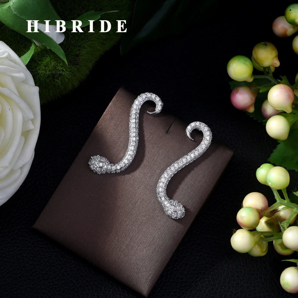 HIBRIDE Women Weeding Jewelry Fashion Snake Shape Pendant Stud Earrings Dubai Ladies Brand Important Occasion Jewelry E-444
HIBRIDE Women Weeding Jewelry Fashion Snake Shape Pendant Stud Earrings Dubai Ladies Brand Important Occasion Jewelry E-444