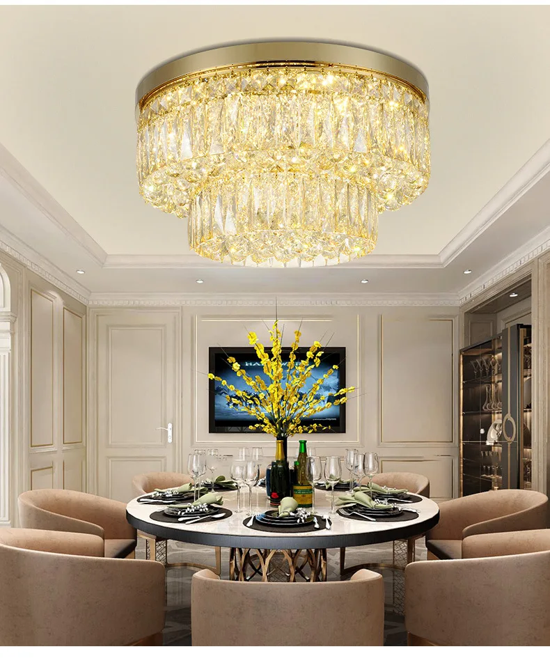 Circular Crystal Ceiling Light For Living Room Home Dining Light Lamp Hotel Creative Retro Iron Lamp E14 Led Bulb
Circular Crystal Ceiling Light For Living Room Home Dining Light Lamp Hotel Creative Retro Iron Lamp E14 Led Bulb