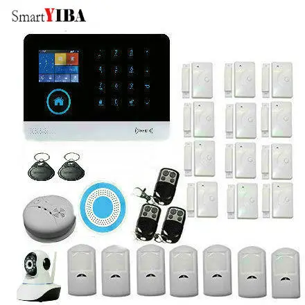 

SmartYIBA Wireless Home Burglar Security Alarm Camera System WIFI GSM SMS IOS/Android Apps Control PIR Detetion DIY Kits