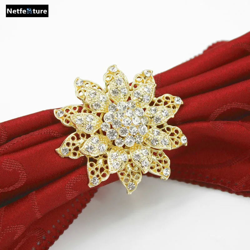 Free Shipping 4pcs/lot Metal Napkin Rings Flower For Wedding Table Decoration Rhinestone Napkin Holder Nickle gold Plating
Free Shipping 4pcs/lot Metal Napkin Rings Flower For Wedding Table Decoration Rhinestone Napkin Holder Nickle gold Plating