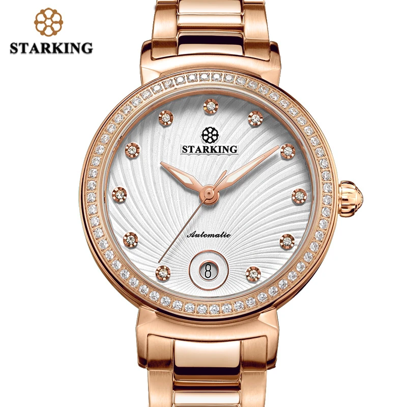STARKING Brand Dress Women Watch Stainless Steel Bracelet Gold Ladies Wristwatch Automatic Mechanical Self-wind Watch Waterproof
STARKING Brand Dress Women Watch Stainless Steel Bracelet Gold Ladies Wristwatch Automatic Mechanical Self-wind Watch Waterproof