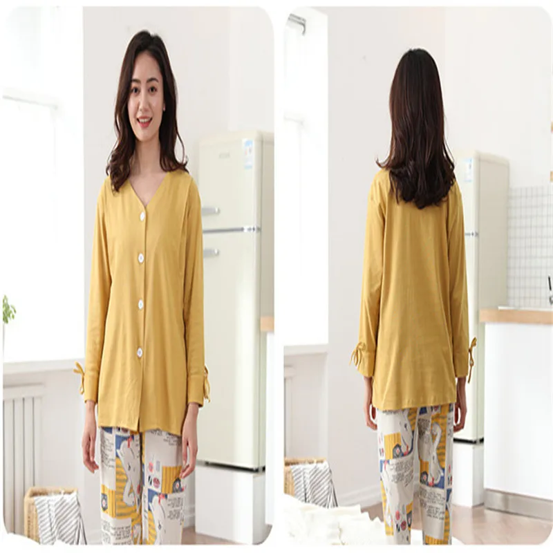 V-Collar Single Breasted Maternity Pajamas Set Full Sleeve Breastfeeding Sleepwear Nursing Pajamas for Pregnant Women
V-Collar Single Breasted Maternity Pajamas Set Full Sleeve Breastfeeding Sleepwear Nursing Pajamas for Pregnant Women