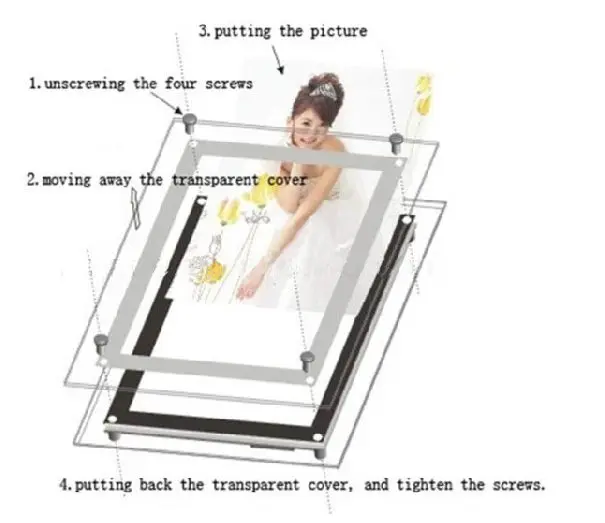 Рекламная акриловая рамка со светодиодной подсветкой световая коробка вывески A3