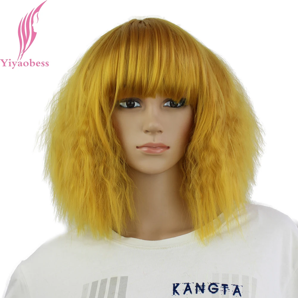 Парик для косплея Yiyaobess Синтетические прямые волосы 14 дюймов красные золотые