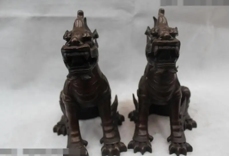 Free shipping S03189 9"Lucky Chinese Bronze Fly Dragon unicorn Kylin Chi-lin Qilin Statue Pair
Free shipping S03189 9"Lucky Chinese Bronze Fly Dragon unicorn Kylin Chi-lin Qilin Statue Pair